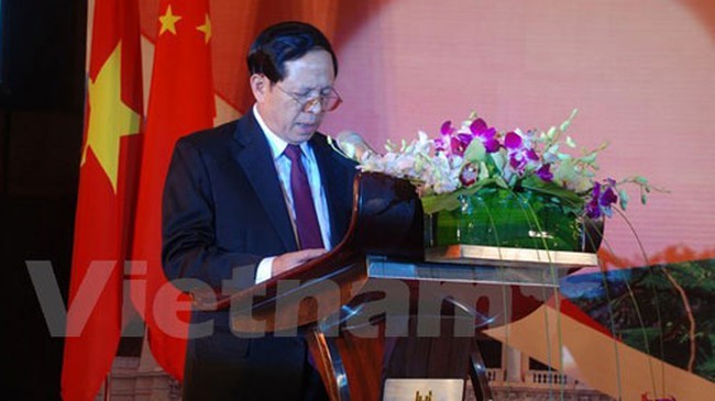 Ambassador Nguyen Van Tho addresses the National Day celebration in China (Photo: VNA)