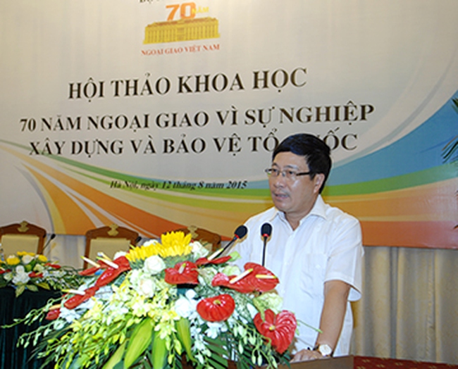 Deputy Prime Minister and Foreign Minister Pham Binh Minh in Hanoi on August 12 (Source: TGVN)