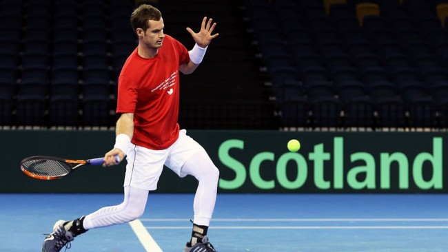 Andy Murray will play Jo Wilfried Tsonga in Friday's Davis Cup singles quarter-finals matches
