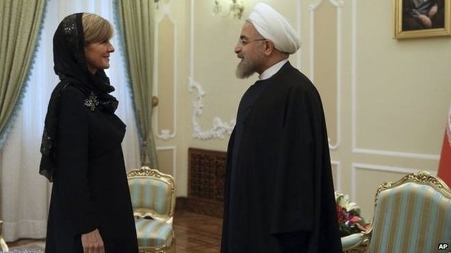 Foreign Minister Julie Bishop met with Iran's President Hassan Rouhani on Saturday