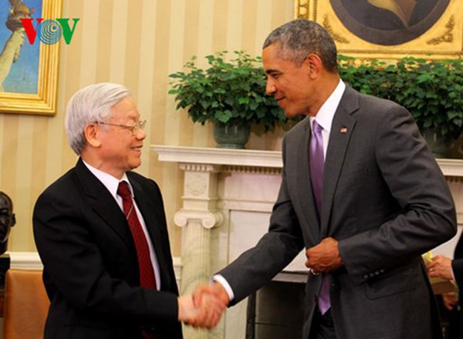 President Obama welcomed the US official visit by Party General Secretary Nguyen Phu Trong