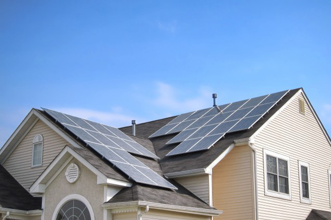 Solar panel on roof