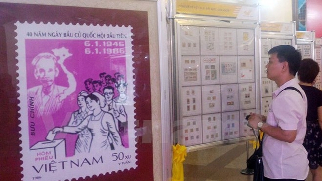 Over 1,000 valuable stamps are displayed at the exhibition. (Credit: VNA)