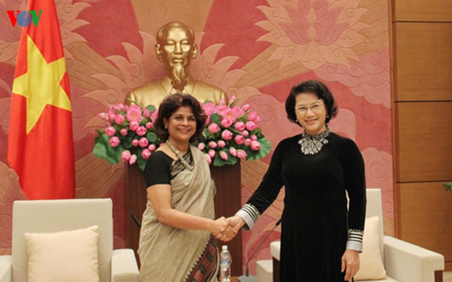 Chairwoman of the National Assembly Nguyen Thi Kim Ngan and UN Resident Co-ordinator Pratibha Mehta (Source: VOV)