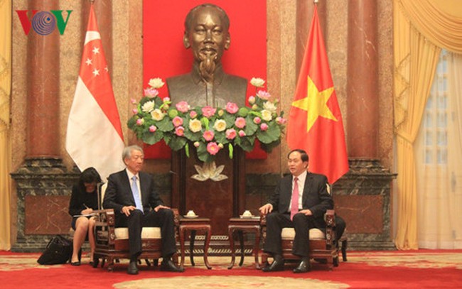 State President Tran Dai Quang met Singaporean Deputy Prime Minister