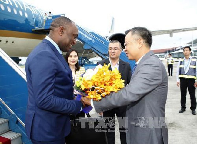 President of the Senate of the Republic of Haiti Youri Latortue welcomed at Noi Bai International Airport (Source: VNA)