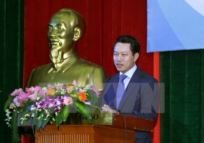 Foreign Minister Saleumxay Kommasith addresses the meeting (Photo: VNA)