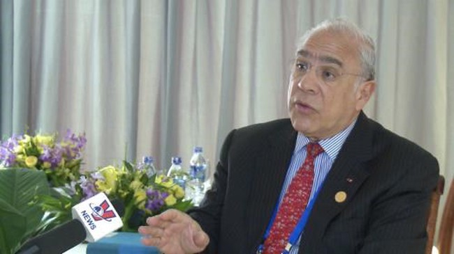 OECD Secretary-General Angel Gurria in an interview with Vietnam News Agency on the sidelines of the APEC 2017 Finance Ministers’ Meeting in Quang Nam province (Photo: VNA)