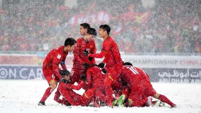 The spirit and desire for victory by the young Vietnamese players has left a good impression on the hearts of fans and international media. (Photo: AFC)