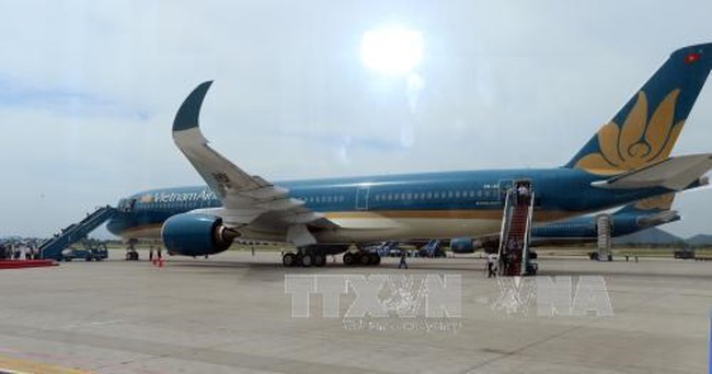 Aircraft Airbus A350XWB of national flag carrier Vietnam Airlines. (Photo: VNA)
