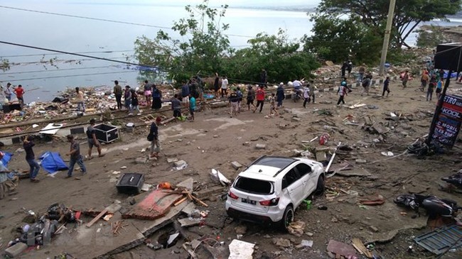 Palu city in Central Sulawesi after the tsunami (Photo: AFP/VNA)