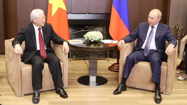 General Secretary Nguyen Phu Trong and Russian President Vladimir Putin (Photo: VNA)