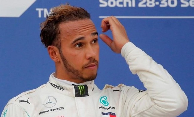 Mercedes' Lewis Hamilton after winning the race. (Reuters)