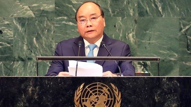 PM Nguyen Xuan Phuc delivers a speech at the general debate of the 73rd session of the UN General Assembly in New York on September 27 (local time) (Photo: VNA)
