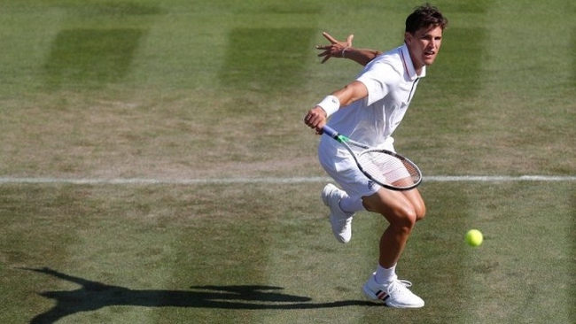 Austria's Dominic Thiem in action during the first round match against Cyprus' Marcos Baghdatis - Wimbledon - All England Lawn Tennis and Croquet Club, London, Britain - July 3, 2018. (Photo: Reuters)