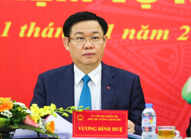 Phó Thủ tướng Vương Đình Huệ dự hội nghị triển khai nhiệm vụ năm 2018 của Liên minh Hợp tác xã Việt Nam. (Ảnh: VGP)