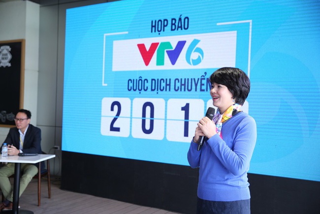 Ms Đặng Diễm Quỳnh, head of VTV6 at the press conference held at VTV headquarters.