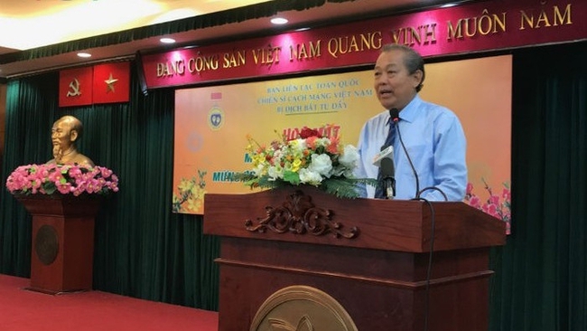 Deputy PM Truong Hoa Binh speaks at the meeeting. (Photo: VOV)