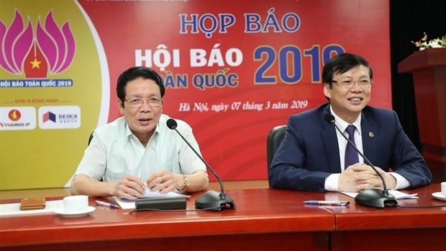 The press conference on the upcoming National Press Festival (Photo: Bao Van Hoa)