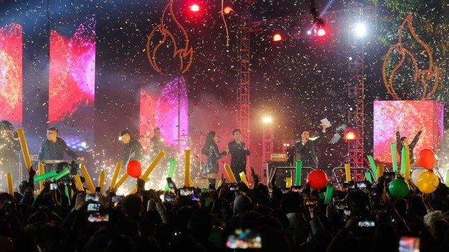 The annual countdown party celebrating the New Year 2019 at the Ly Thai To Flower Garden (Photo: giaoducthoidai.vn)