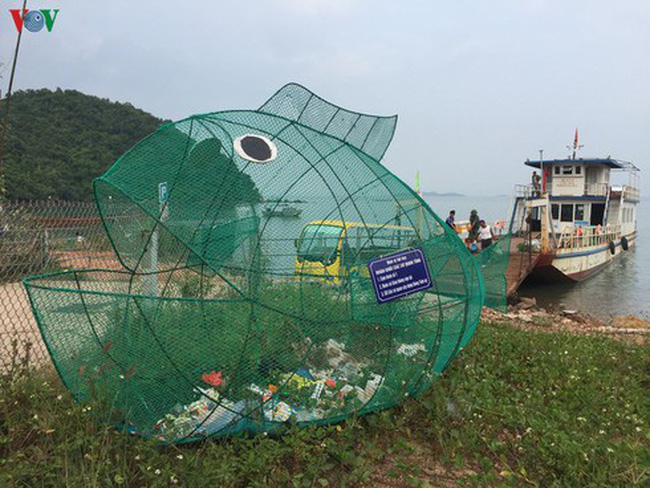 Each 5-meter-long, 2-meter-high dustbin can hold 400 to 500 kilos of plastic bottles.