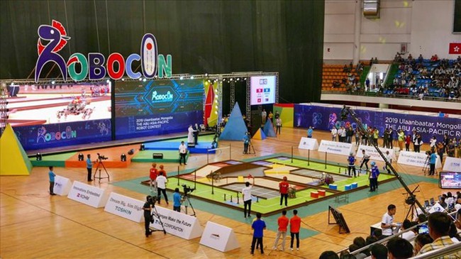 The Vietnamese team competes at the event (Photo: laodong.vn)
