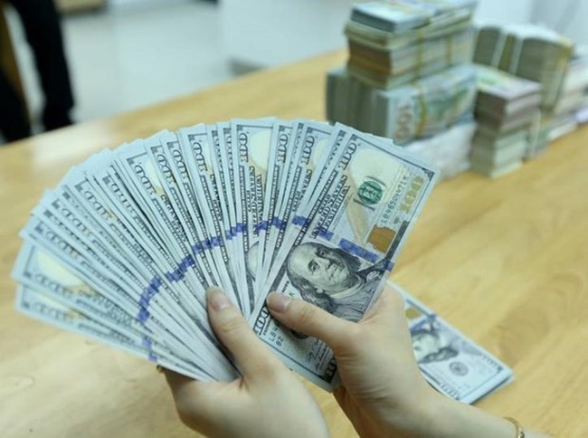 The State Bank of Vietnam set the daily reference exchange rate at 23,185 VND per USD on October 21, down 6 VND from the previous day (Photo: VNA)