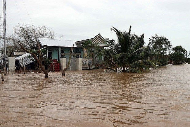 The recent flooding in Quang Dien district, the central province of Thua Thien-Hue. (Photo: VNA)
