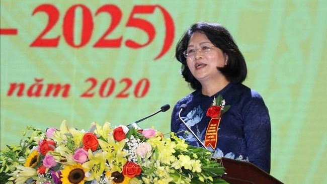 Vice President Dang Thi Ngoc Thinh speaking at the event (Photo: VNA)