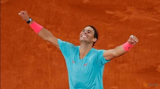 Spain’s Rafael Nadal celebrates after winning the French Open final against Serbia’s Novak Djokovic. (Reuters)