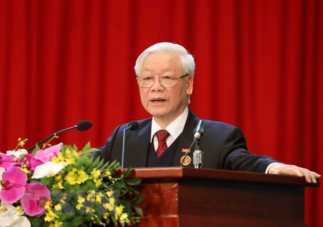 Party General Secretary and State President Nguyen Phu Trong addresses the congress (Photo: VNA)