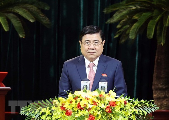 Chairman of the HCM City People’s Committee Nguyen Thanh Phong at the meeting (Photo: VNA)