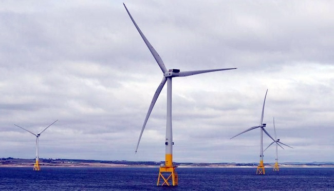 The wind farm off the coast of Scotland. (Photo: Reuters)