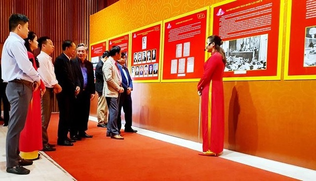 Visitors to the exhibition.