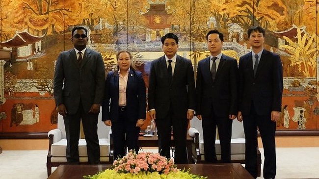 Delegates at the reception (Photo: hanoimoi.com.vn)