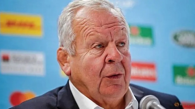 World Rugby Chairman Bill Beaumont speaks. (Reuters)