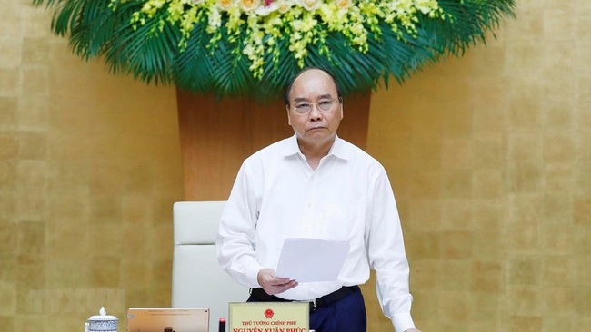 Prime Minister Nguyen Xuan Phuc speaking at the meeting (Photo: VNA)