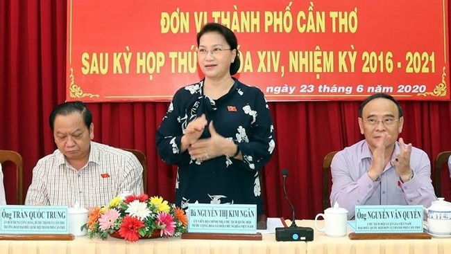 NA Chairwoman Nguyen Thi Kim Ngan at the meeting. (Photo: VNA)