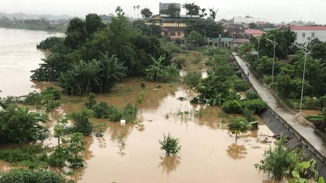 An flooded area in Yen Bai Province