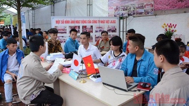 Rural youth in Yen Bai Province being provided with job counselling and placement at a local job fair in mid-July 2020. (Photo: NDO)