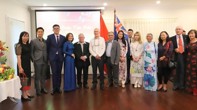 Delegates at a Tet celebration hosted by the Vietnamese Embassy in Australia on February 7 (Photo: VOV)