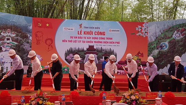 The ground-breaking ceremony for the temple dedicated to fallen soldiers at Dien Bien Phu