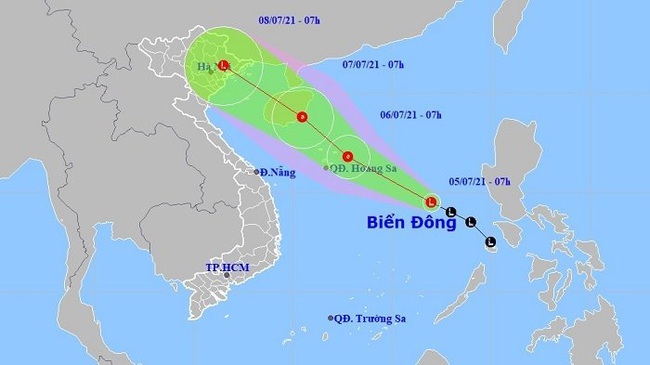 Projected location and movement of the low-pressure area. (Photo: mchmf.gov.vn)