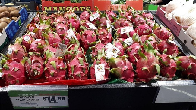 Vietnamese dragon fruit sold at Thai Kee supermarket in Sydney, Australia (Photo: Vietnam Trade Office in Australia)