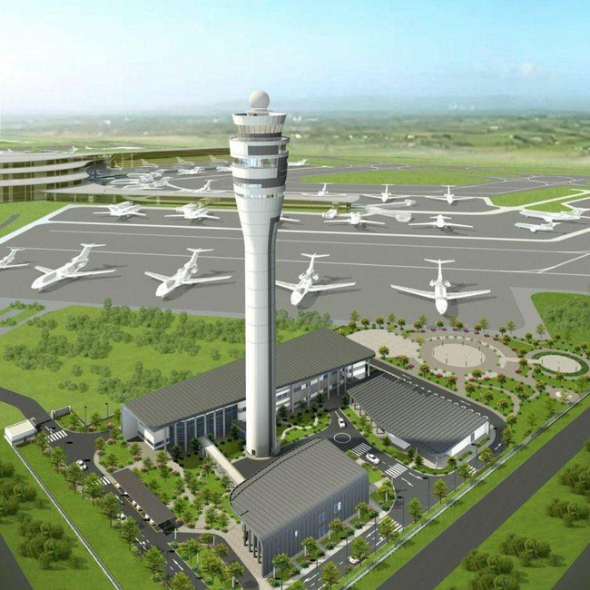 The rendering of Long Thanh Airport's air traffic control tower. (Photo: VATM)