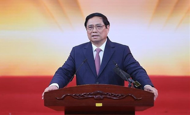 Prime Minister Pham Minh Chinh speaks at the event (Photo: VNA)