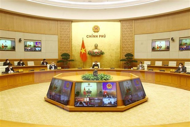 The online working session between Deputy Prime Minister Le Van Thanh and leaders of northern border provinces (Photo: VNA)