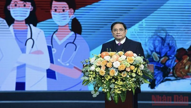 Prime Minister Pham Minh Chinh speaking at the event (Photo: Tran Hai)