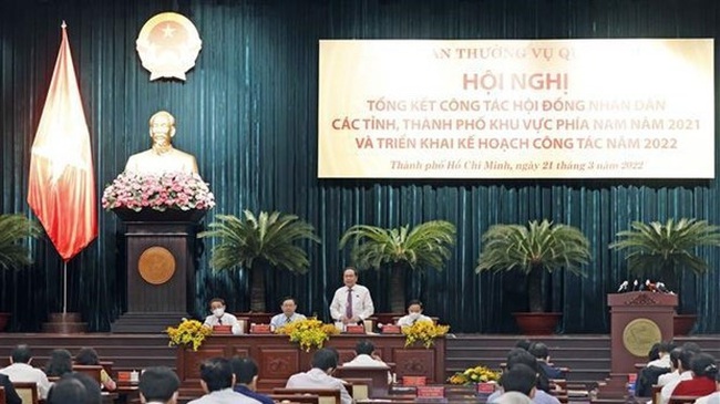 The conference is held by the NA Standing Committee in Ho Chi Minh City on March 21. (Photo: VNA)