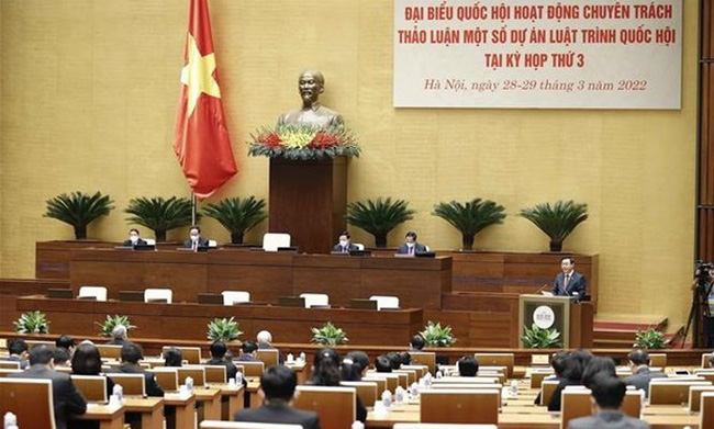 The first meeting of full-time NA deputies in the 15th tenure opens on March 28 morning. (Photo: VNA)